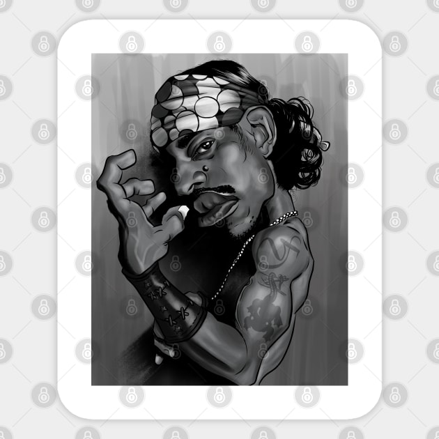 Andre 3000 Caricature Sticker by J Carlo 